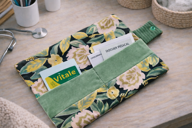 Ordonnancier velours et coton modèle « Sylvane »