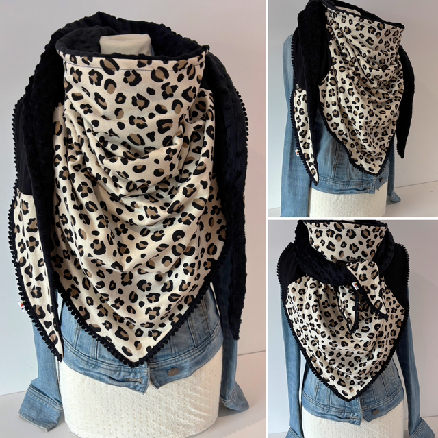 Maxi Chèche Happy Léo 2 pompons noirs