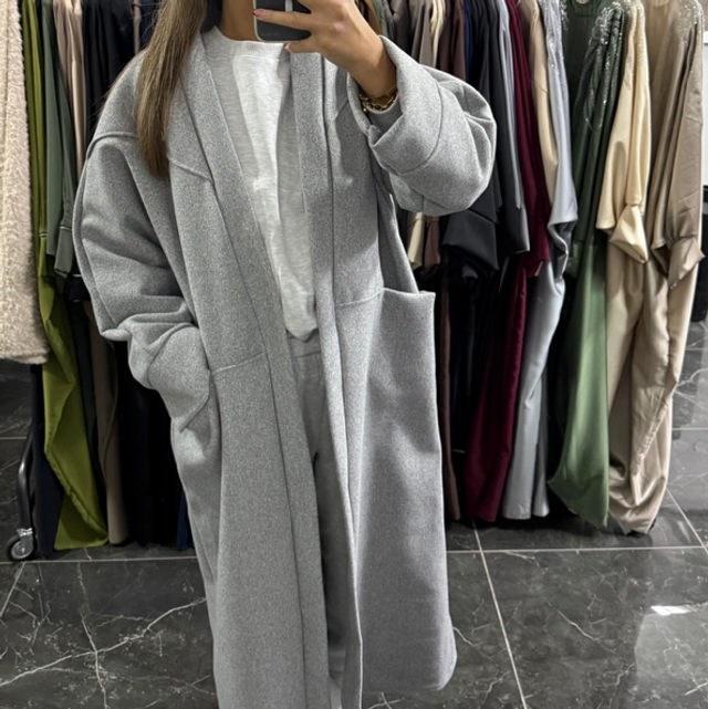Manteau kimono gris
