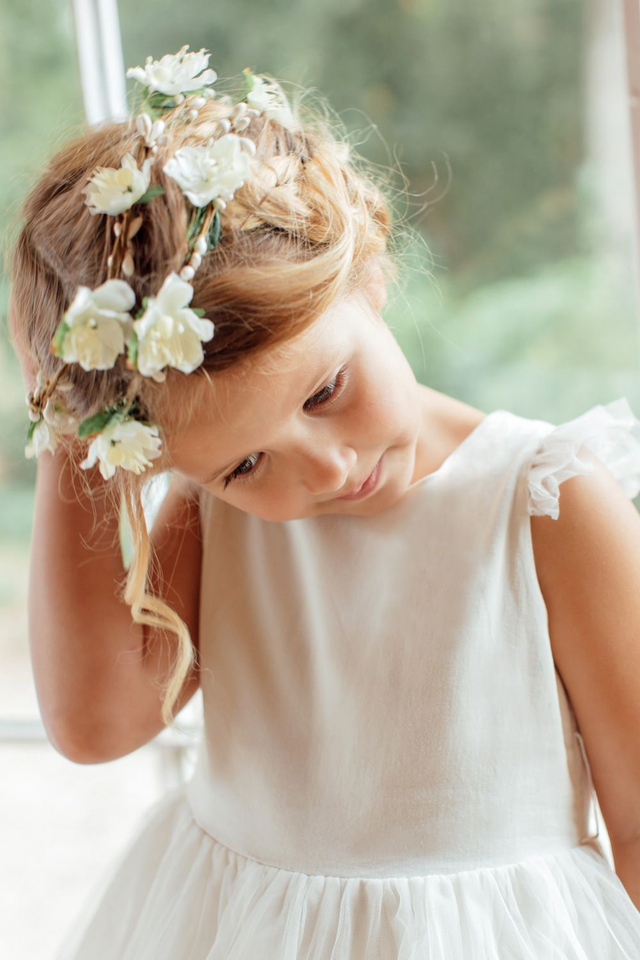 Couronne de Fleurs Blanche JULIETTE - Fille  