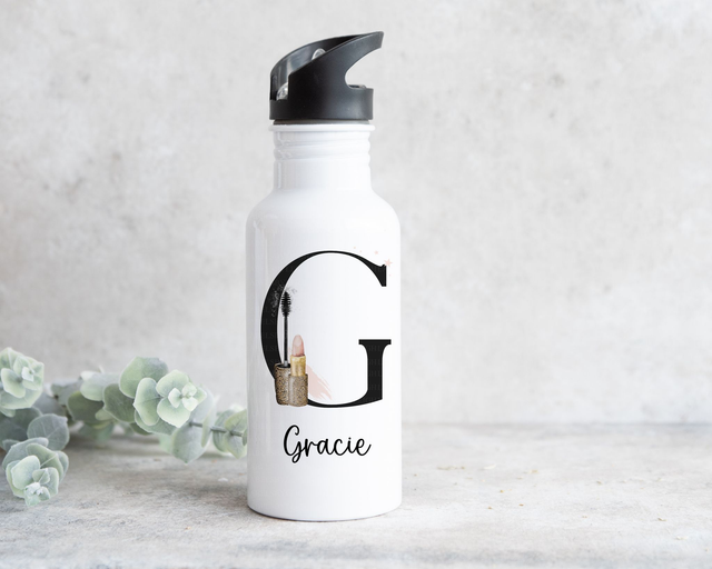 Personalised Makeup Initial Water Bottle