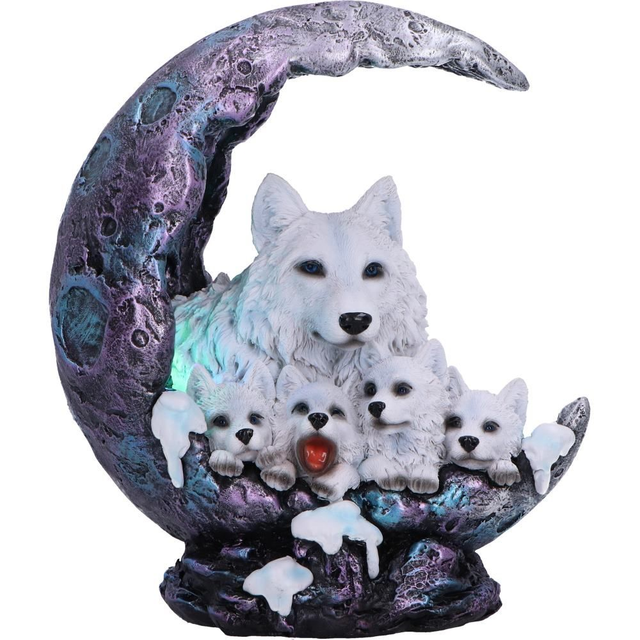 Winter Moon Wolf Ornament with LED