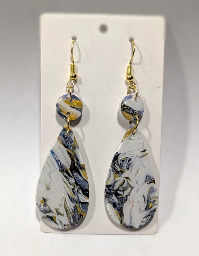 Boucles d'oreilles grosse goutte marbré