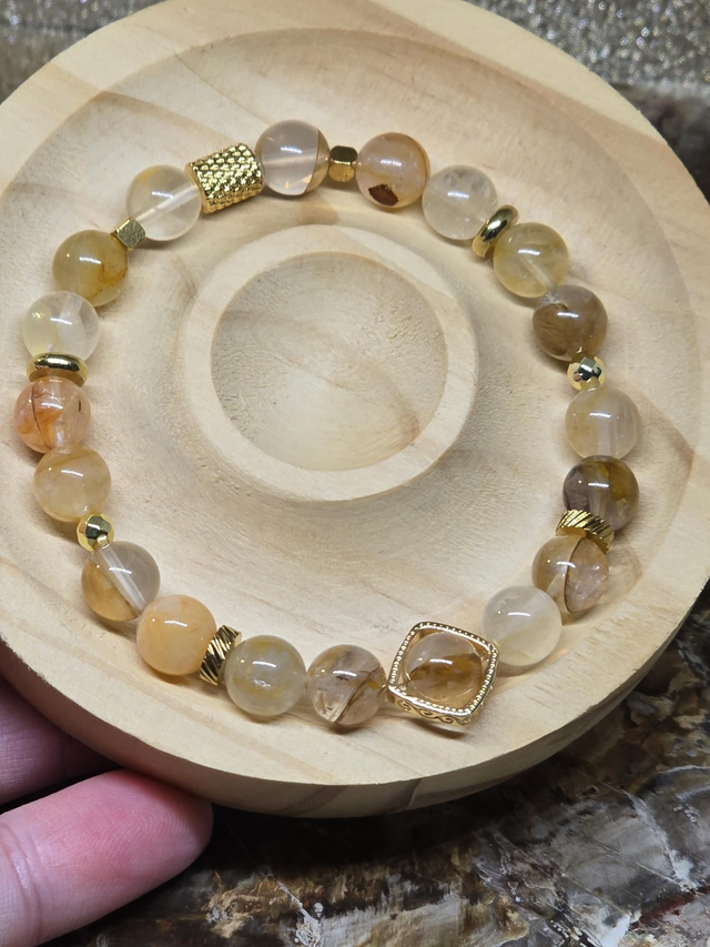 Bracelet Quartz Hématoïde jaune 0,8 cm