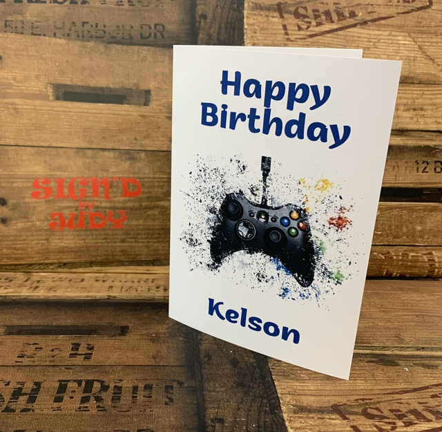 Games controller birthday card