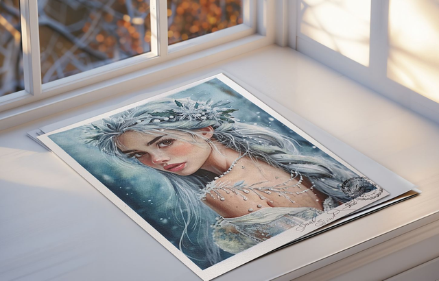 SNOW SPIRIT Original Watercolor Painting one on a kind