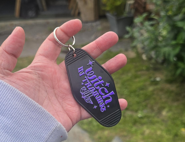 Witch in Training Motel Keyring