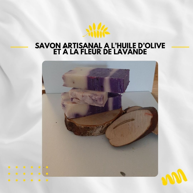 Savon artisanal à l'huile d'olive et à la lavande