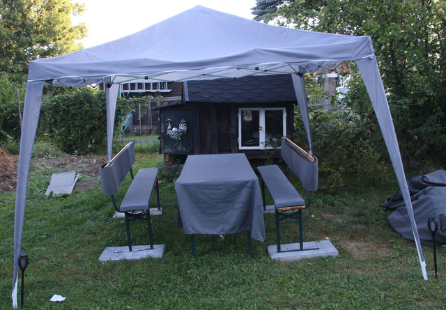 Vermietung Bierzeltgarnitur mit Rückenlehne und Bezügen