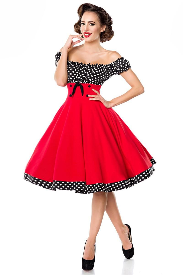 Strapless Schoulder Dress Red / Black / White