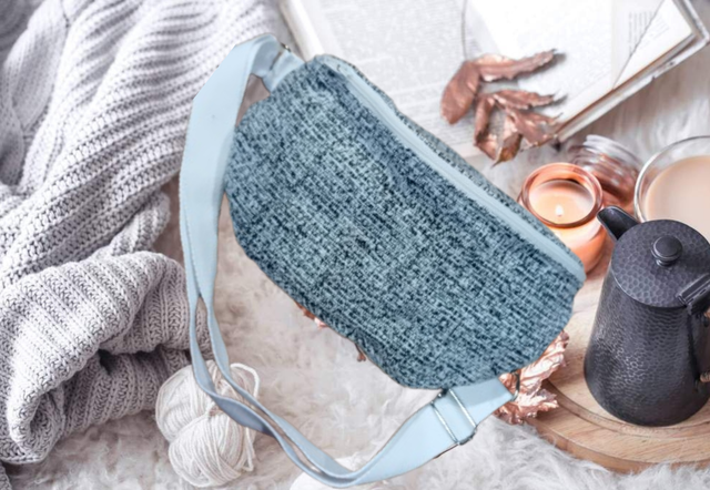 Sac banane tissu gris