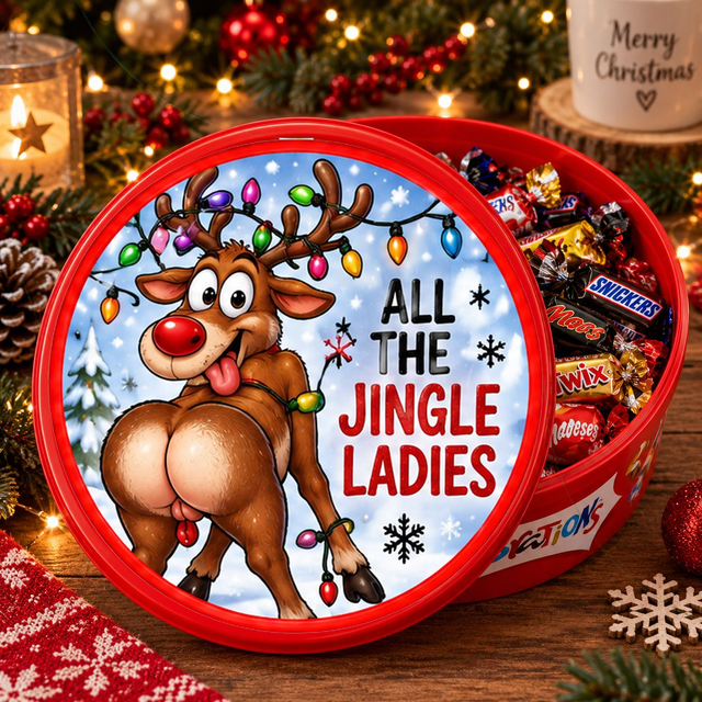 Adult Christmas Chocolate Tub Sticker | Funny Christmas Sweet Tub Label | Custom Christmas Treat Sticker | DIY Christmas Gift