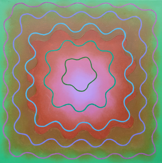 Ekran - fale, 100x100 olej płótno 2014