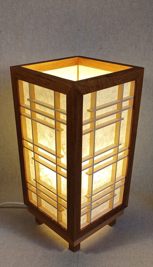 Lampe kumiko ocre