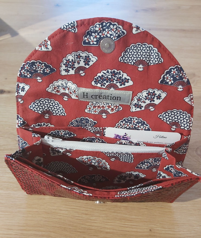 Portefeuille rouge éventail 