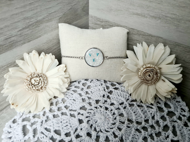 Bracelet personnalisable avec Initiale ⌀2.2cm argenté