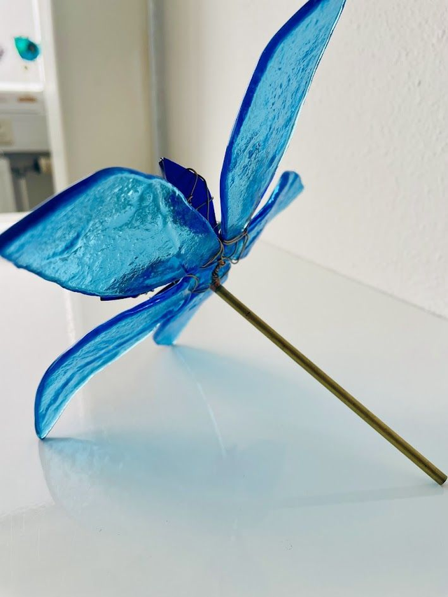 Kleurrijke Glazen Blauwe Bloem - Uniek Cadeau voor Tuinliefhebbers