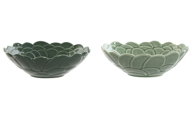 BOL PORCELANA HOJAS RELIEVE