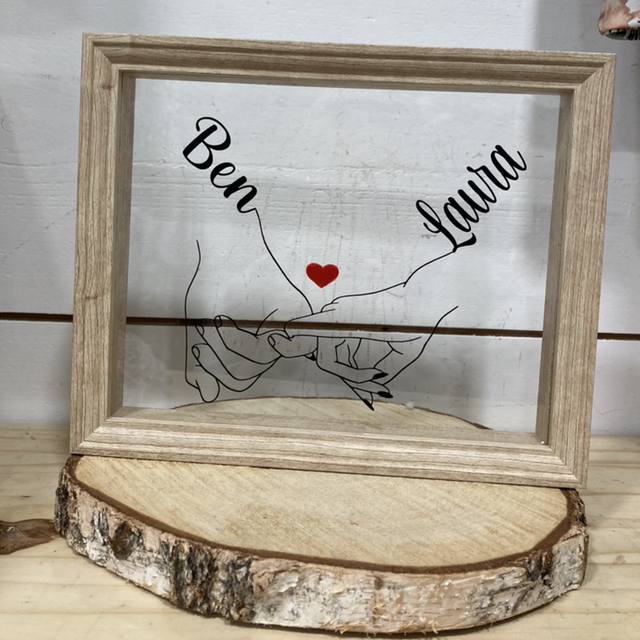 Cadre mains couple personnalisé 