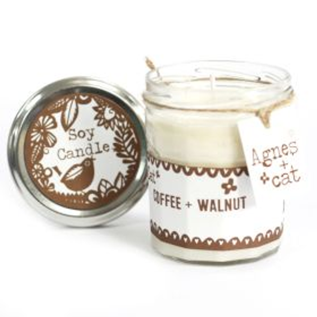 Bougie pot 220g - Café et Noyer