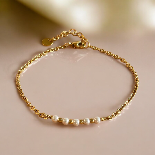 Bracelet chaîne minimaliste en Nacre