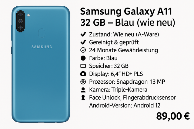 📱 Samsung Galaxy A11 – 32 GB – blau