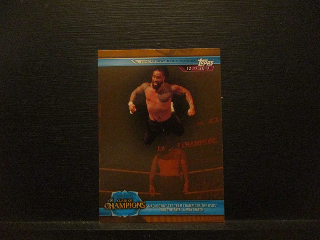 Smackdown Tag Team Champions The USOS Win The Fatal 4-Way Match - Brown Champions Original Trading Card #99