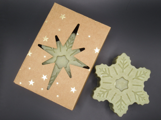 Coffret 1 savon de Noël forme "Flocon"