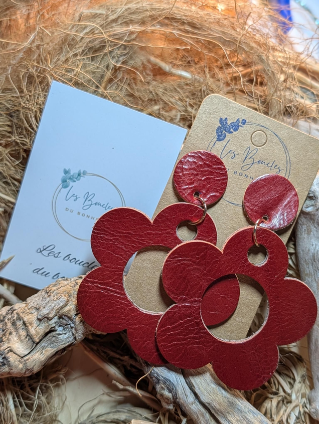 Boucles d'oreilles Sonia rouge sa019