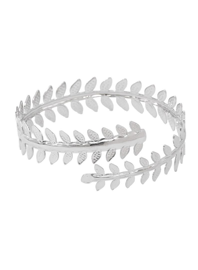 Brassard Bracelet de bras laurier minimaliste argent