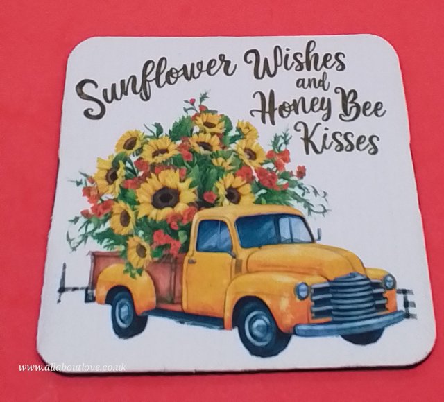 Coaster Hand Made Colourful Design with Love Theme 