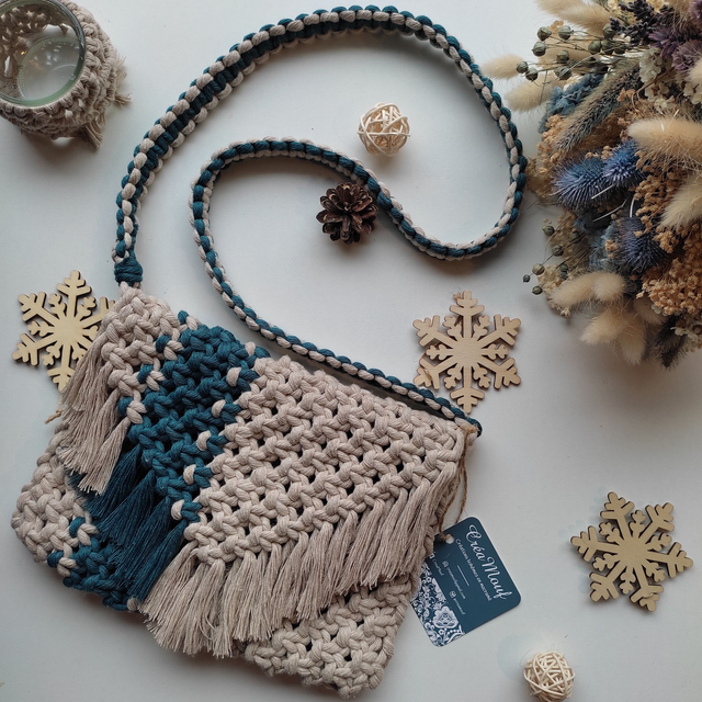 Sac à main en macramé - bicolore