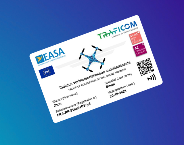 Drone Pas Finland Met NFC Maak Bij Opties Een Keuze Uit Welke Variant Je Wenst Te Bestellen !