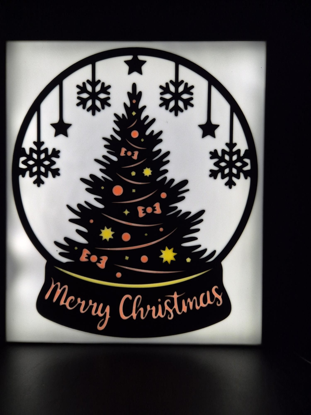 Merry Christmas 3d printed lightbox