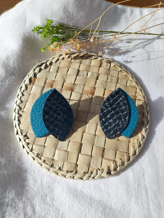 Boucles d'oreilles en matière végétale de céréales 