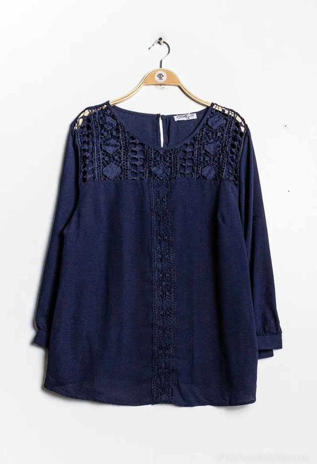 BLOUSE LOUISE BLEU MARINE