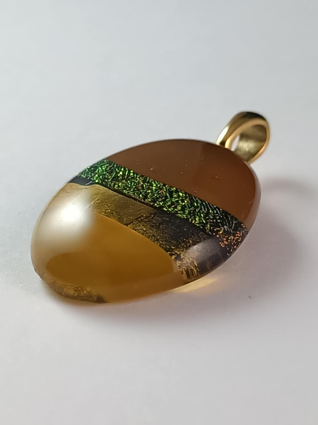 Collier Verre Fusing - Verre Dichroïque Couleur Sable