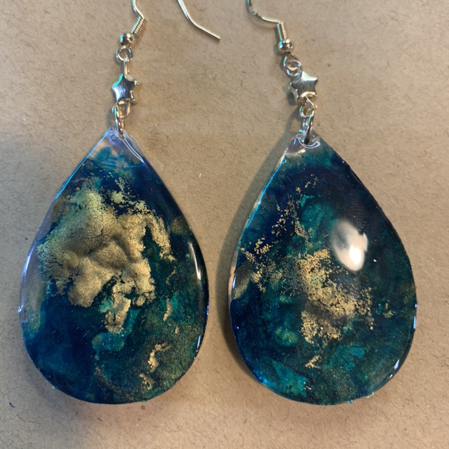 BOUCLE D’OREILLE MARBRÉ OCÉAN 