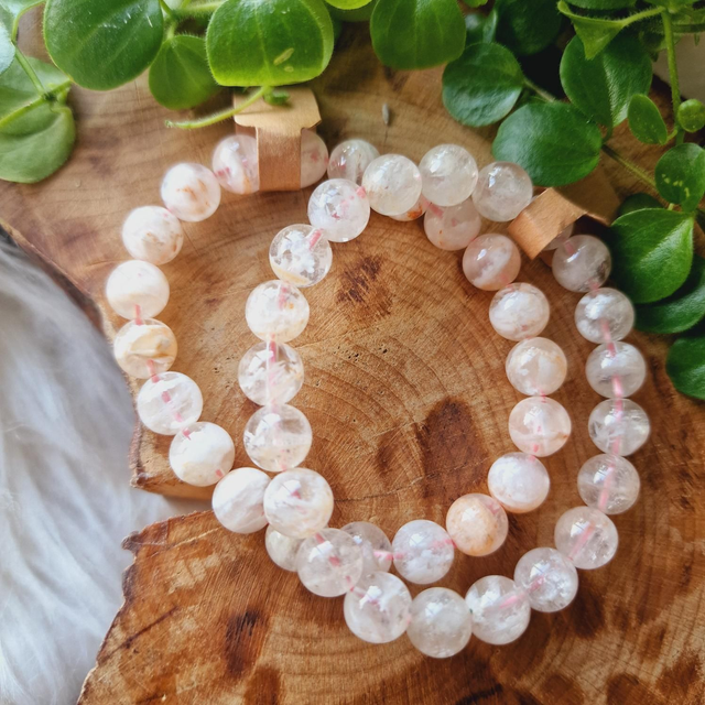 Phantom Rose Quartz Beaded Bracelet 