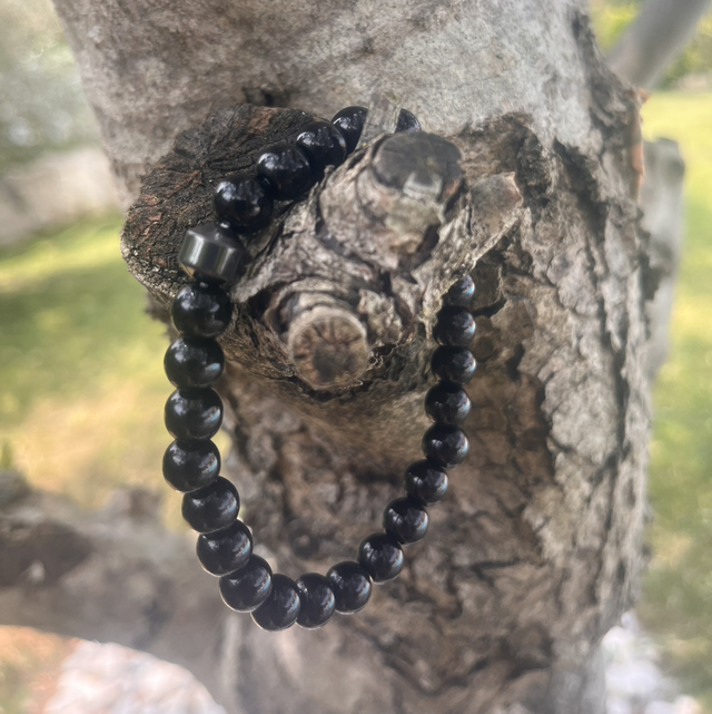 Bracelet obsidienne noir