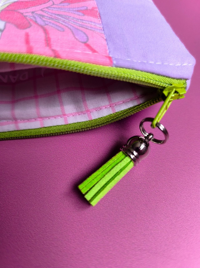 Pochette plate patchwork LILAS