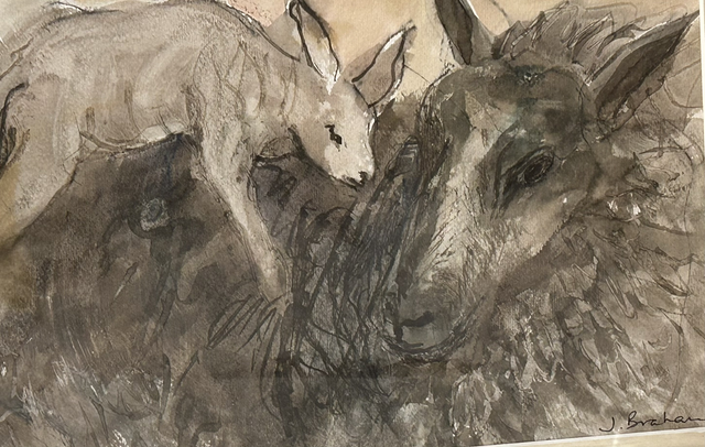 JuB22 Ewe and Lamb by Julienne Braham,  Mixed media, Unframed