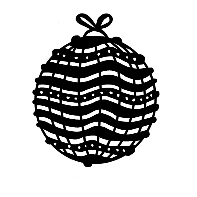 Mini Stempel Streifenkugel