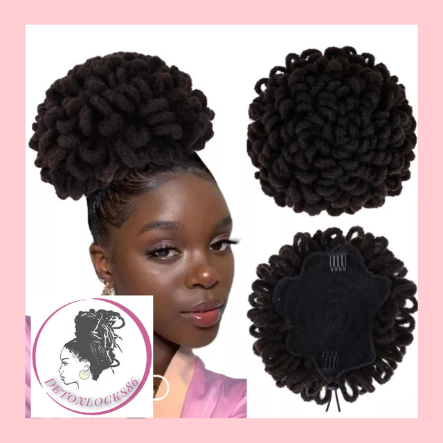 Postiche synthétique locks noir 26 cm 