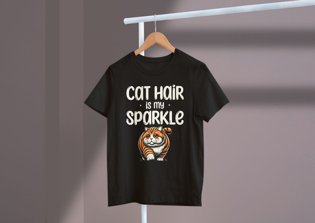 Cat Hair Is My Sparkle Cat Lover Fashion Feline Humor. Katzenhaar ist mein funkelnder, katzenartiger Humor für Katzenliebhaber