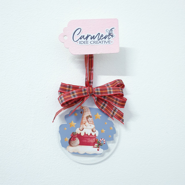 Addobbo natalizio tag in metacrilato trasparente