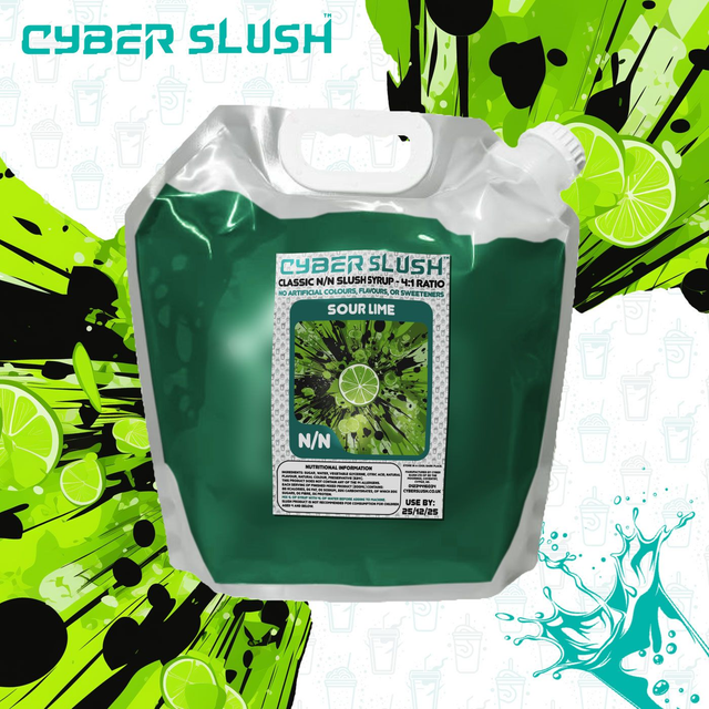 CyberSlush Sour Lime Syrup - Natural Flavour / Natural Colour / Natural Sweetness - 5L