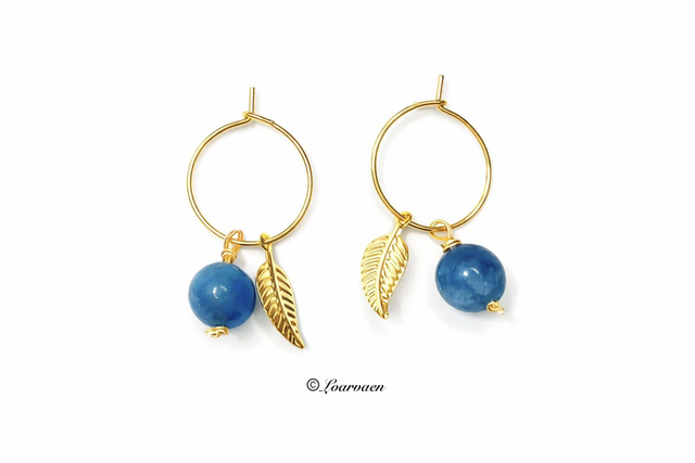 Boucles d’oreilles « Aod » apatite bleue 6 mm