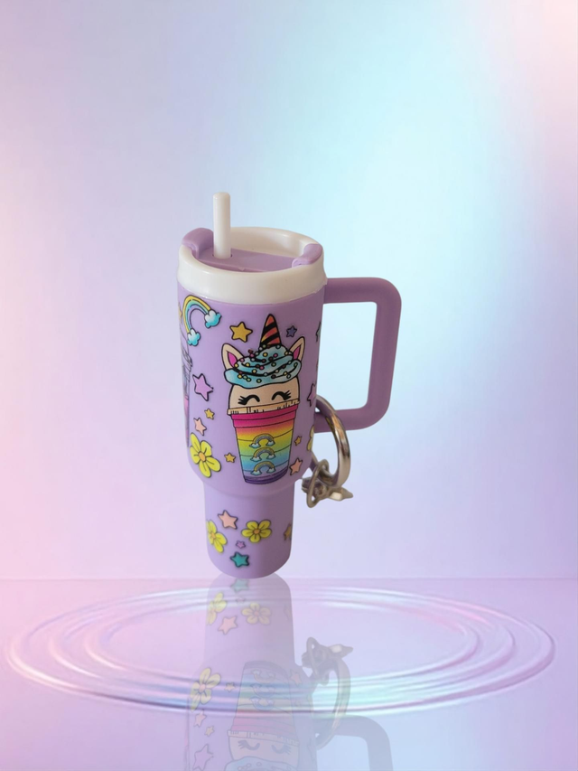 Porte cles gourde violet 