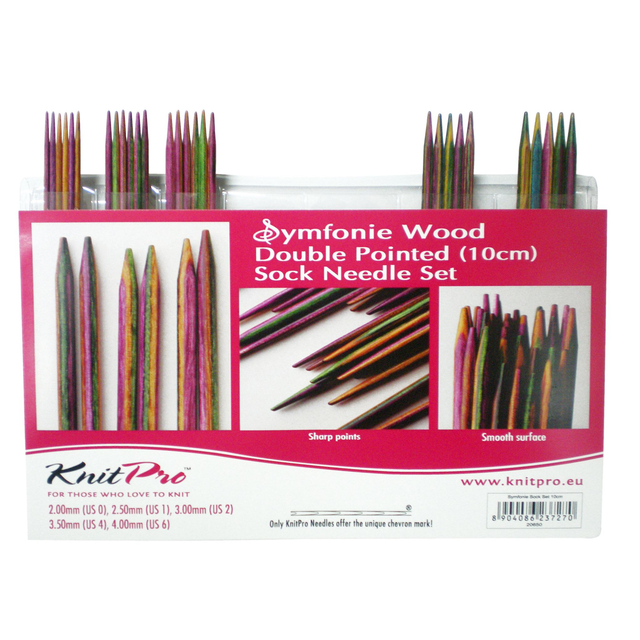 KnitPro Symfonie Double Point Knitting Needle Set - 10cm